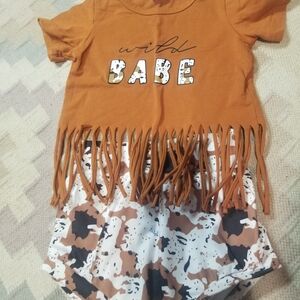 Wild Babe Fringe Top and Shorts Set
